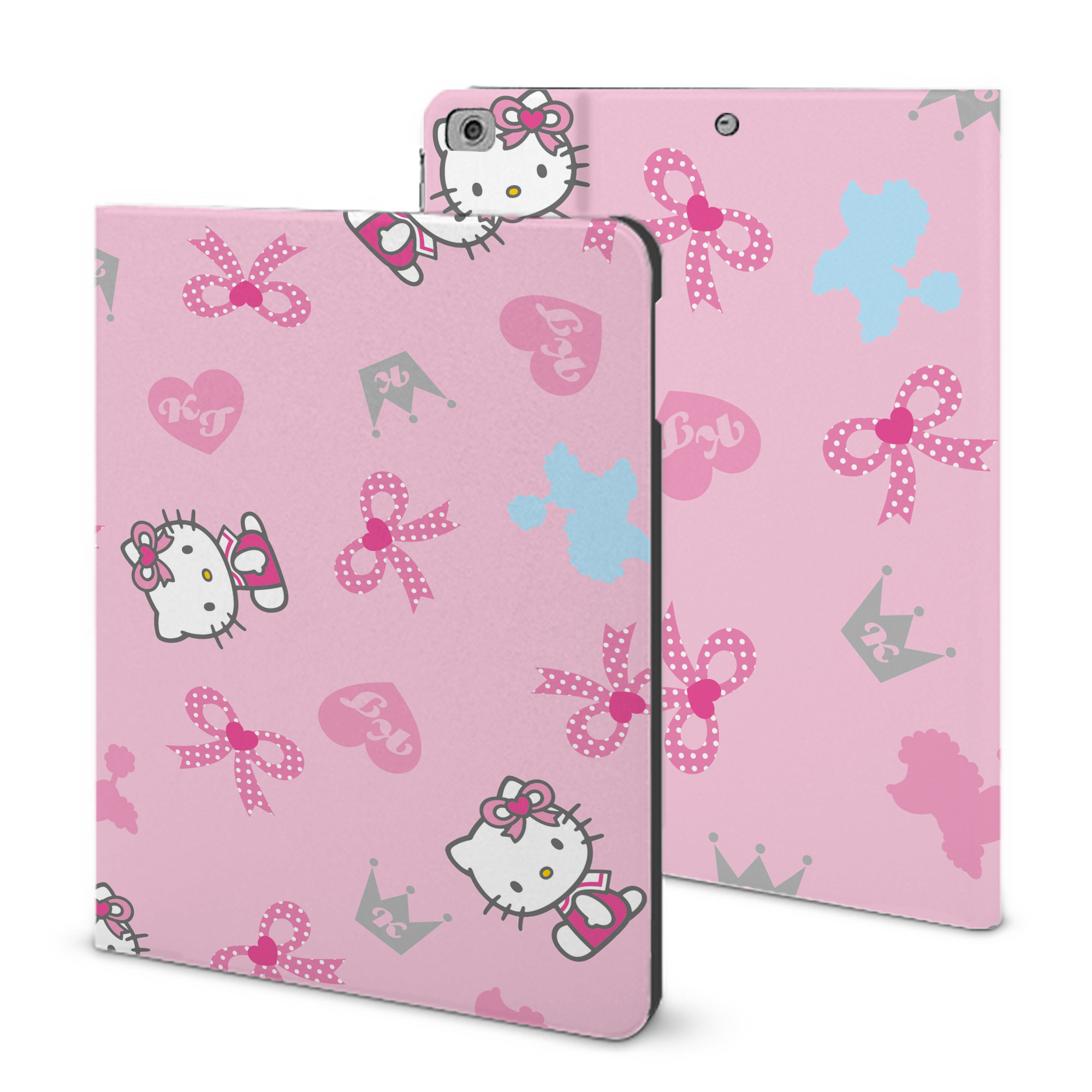 （画像用） Hello Kitty ハローキティ IPad ケース ブック型 PUレザー TPU 耐衝撃 軽量 薄型 ペン収納なし 全面保護 IPad 各モデル対応